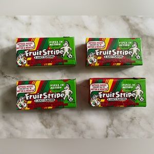 4 packs 1 price! Discontinued Rare Zebra Fruit Stripe Gum retro 4 packs